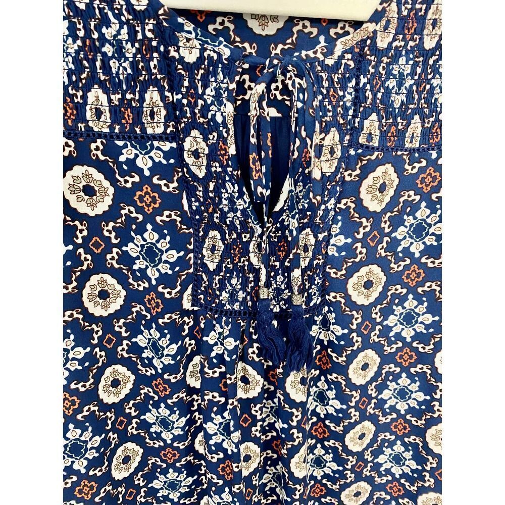 DR2 Blue Multipattern 3/4 Sleeve Tunic - Picture 3 of 7